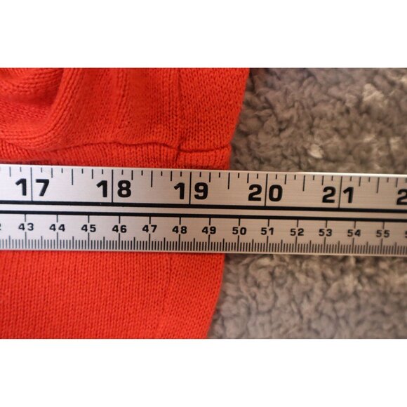 Banana Republic Womens Orange Button-Cowl Neck Sweater Long-Sleeve Size L 100% C - Picture 7 of 7